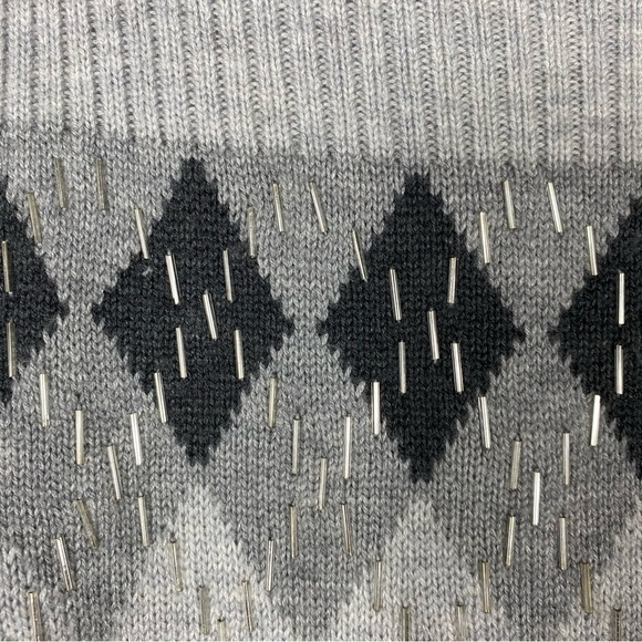 Talbots Pullover Gray Wool Blend sweater Medium Petites 8-10 New w/out tag - Picture 6 of 8